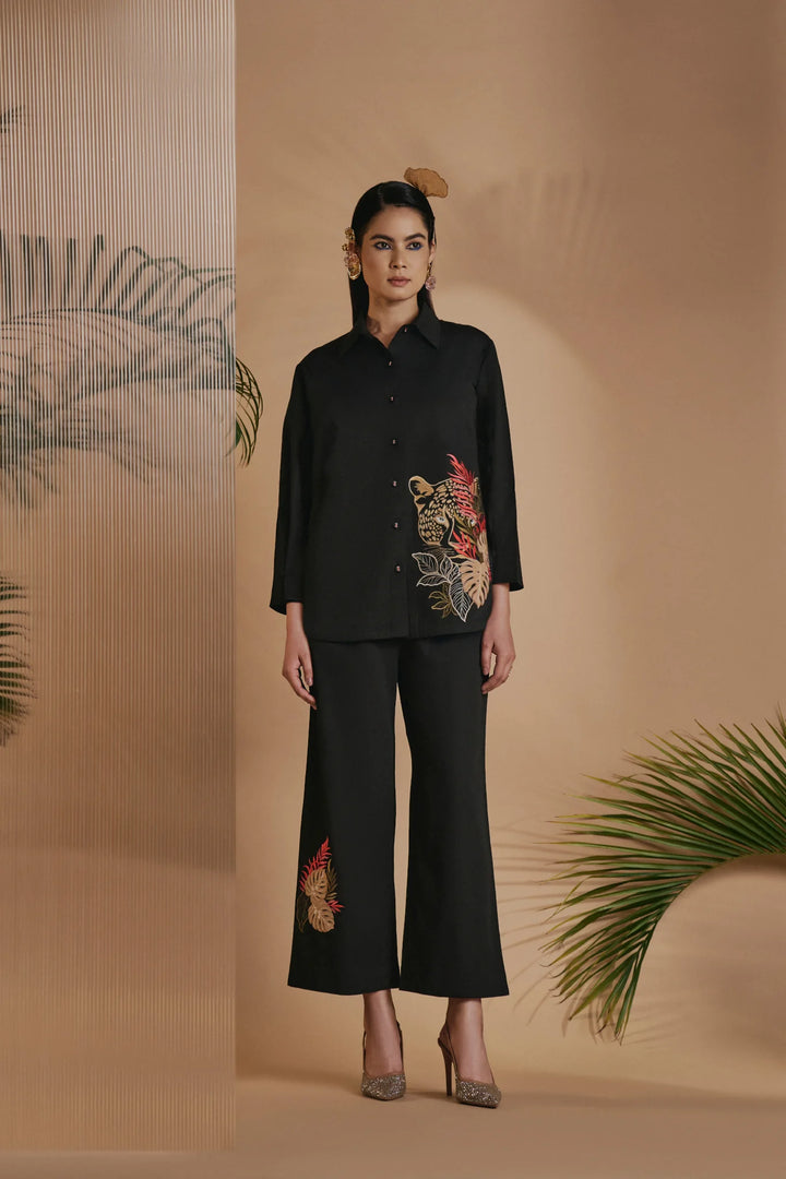 Origani Black Leopard Shirt