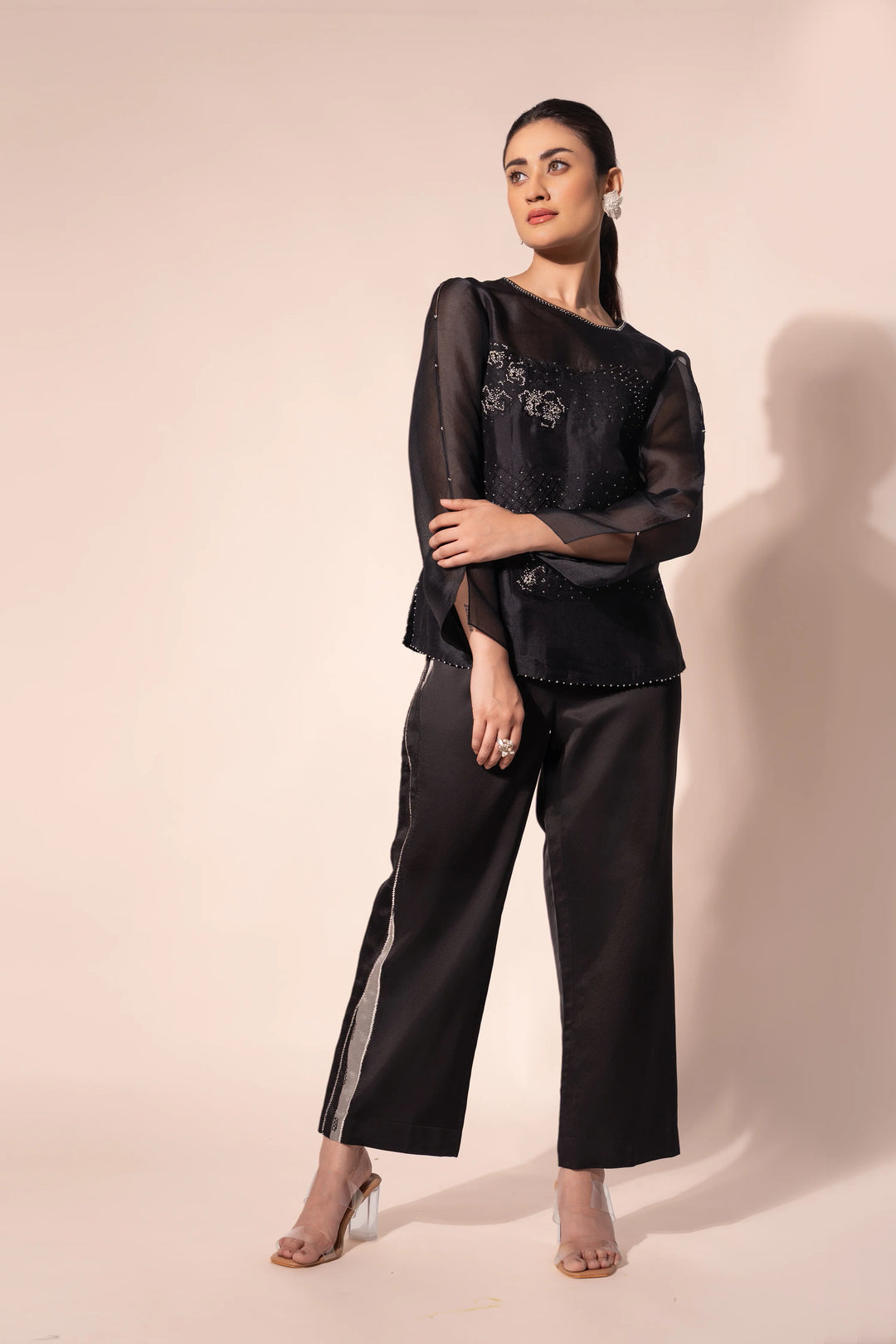 Black WaveBorne Organza Top