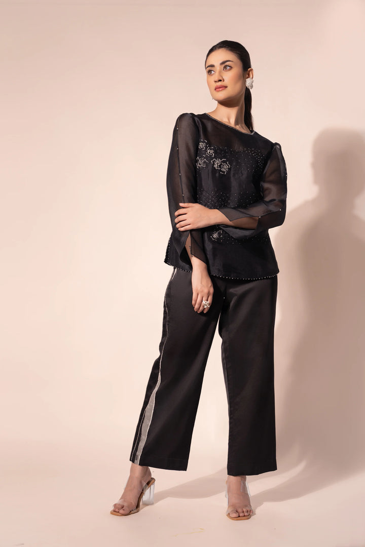 Black WaveBorne Organza Top