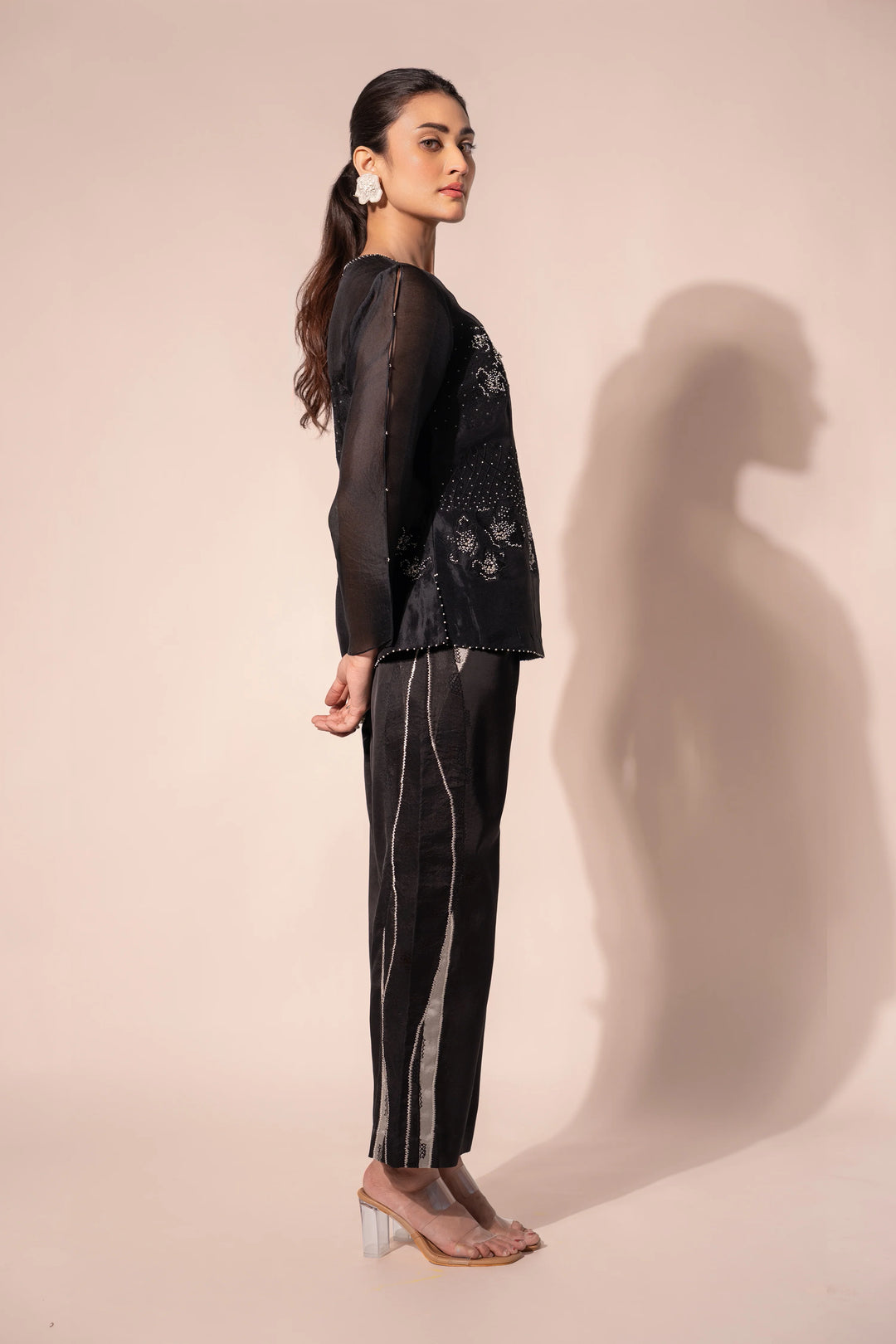 Black WaveBorne Organza Top
