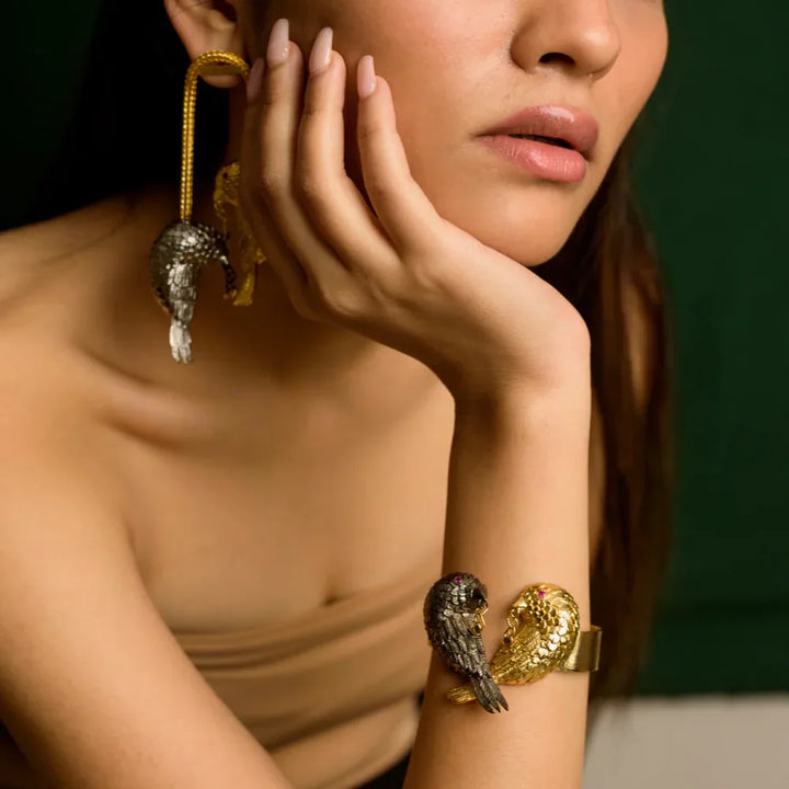 Black Love Gold Plated Bid Bracelet
