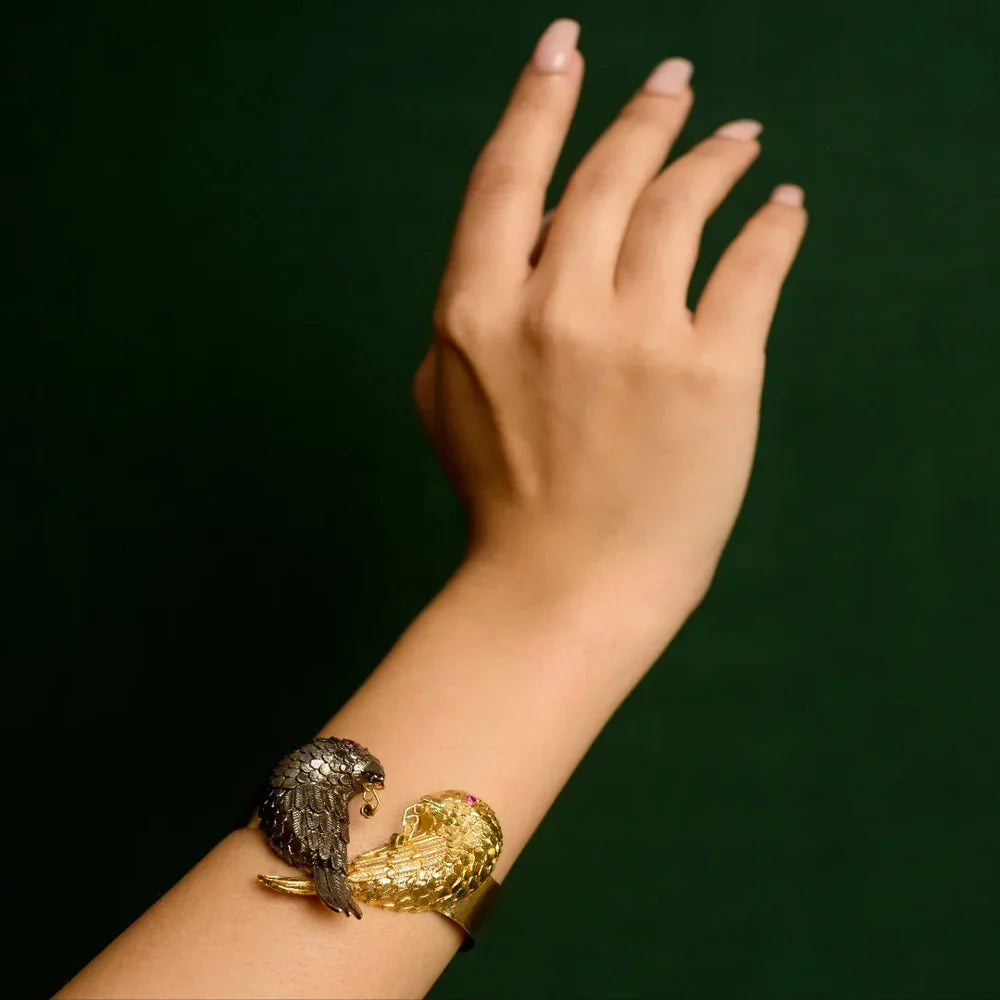 Black Love Gold Plated Bid Bracelet