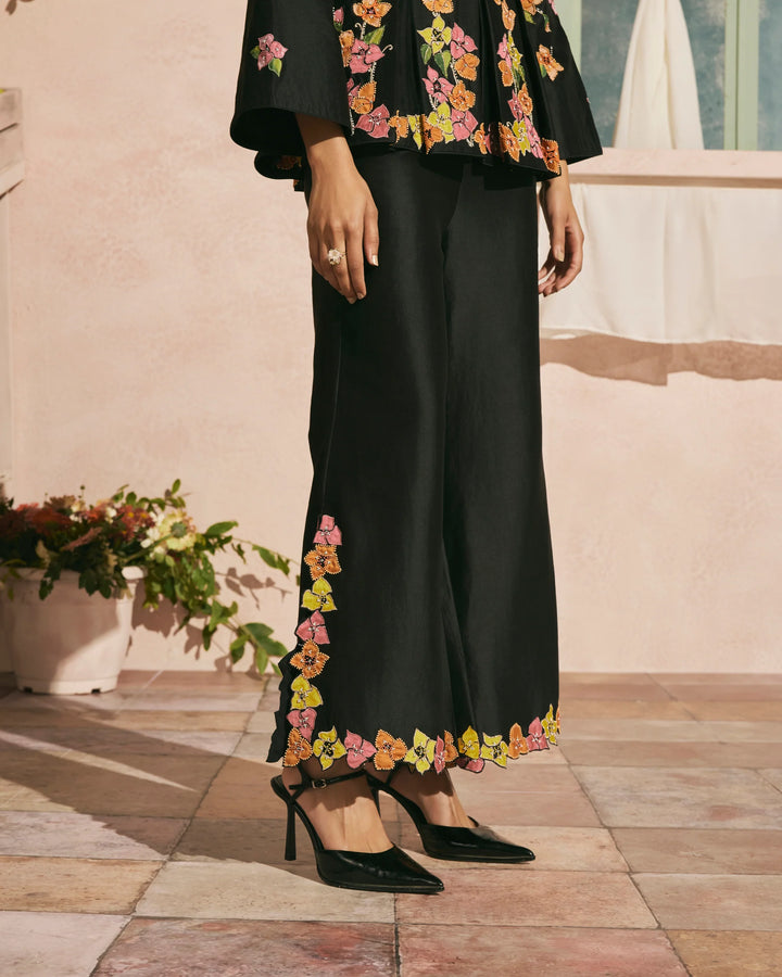 Black Bougainvillea Pants