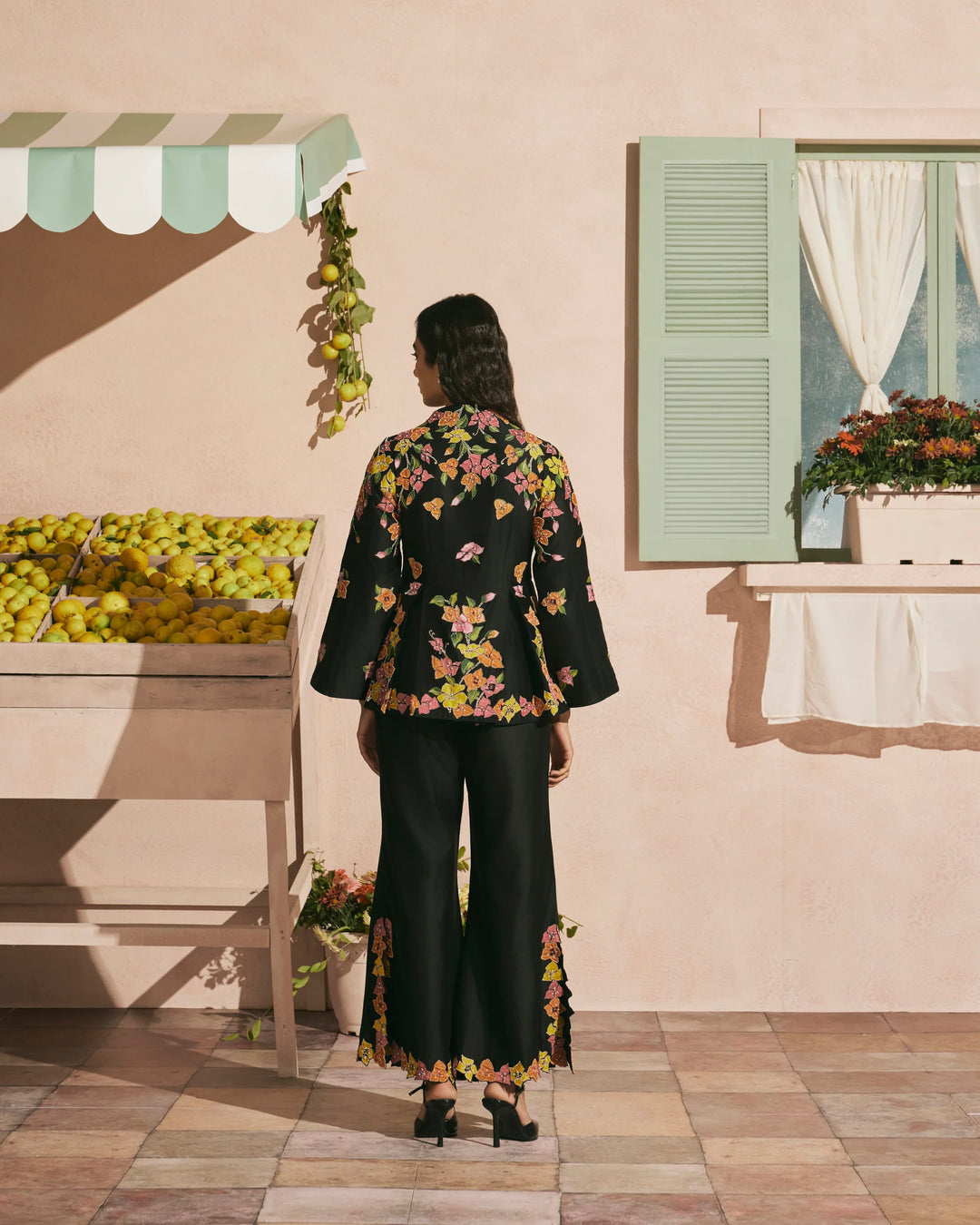 Black Bougainvillea Pants