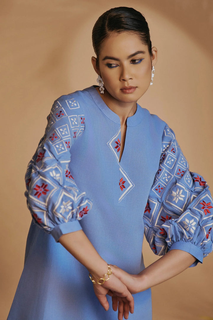 Origani Blue Rainforest Tunic Dress