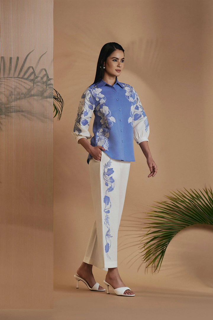 Origani Blue Ivory Petal Safari Co-ord Set