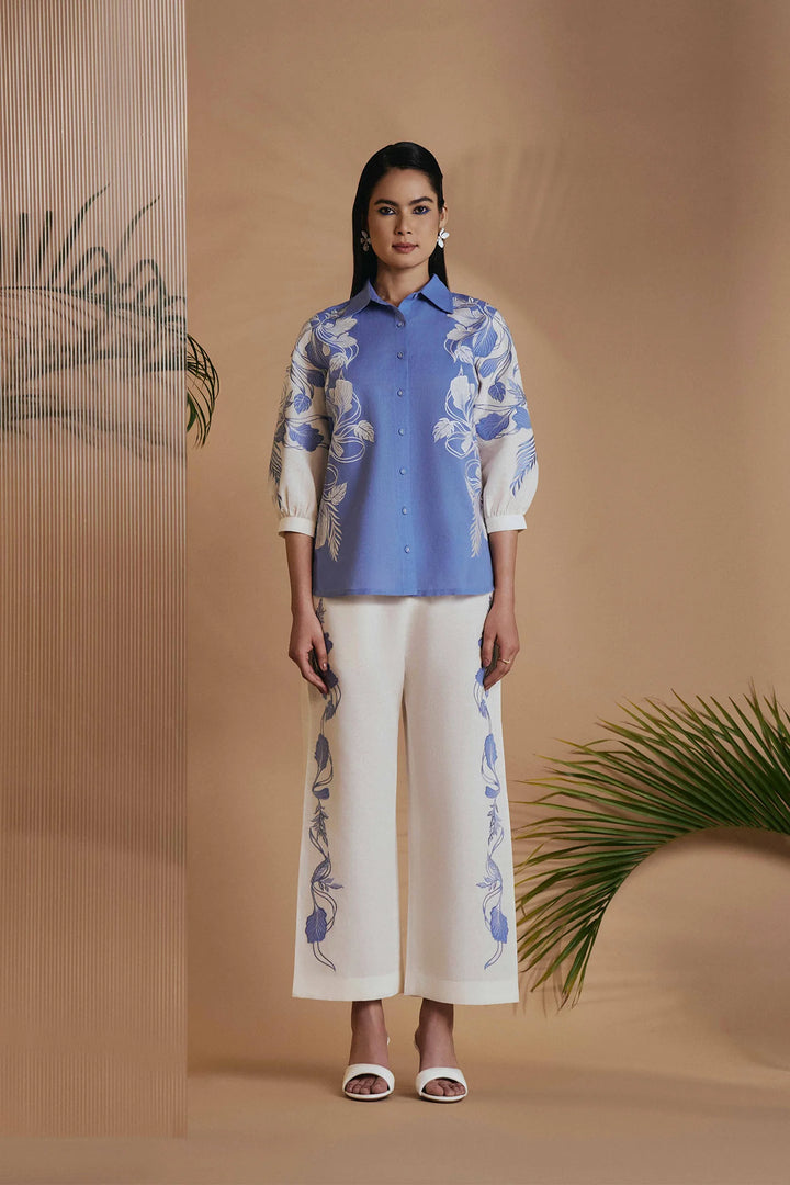 Origani Blue Ivory Petal Safari Co-ord Set