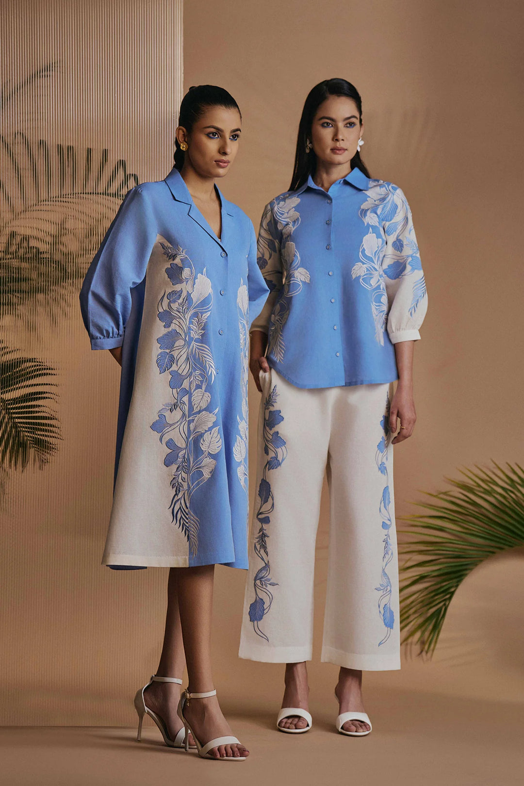 Origani Blue Ivory Petal Safari Co-ord Set
