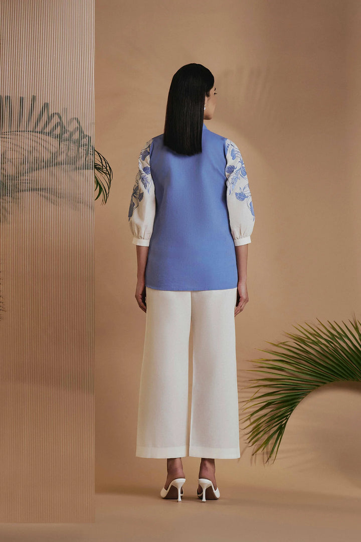 Origani Blue Ivory Petal Safari Co-ord Set