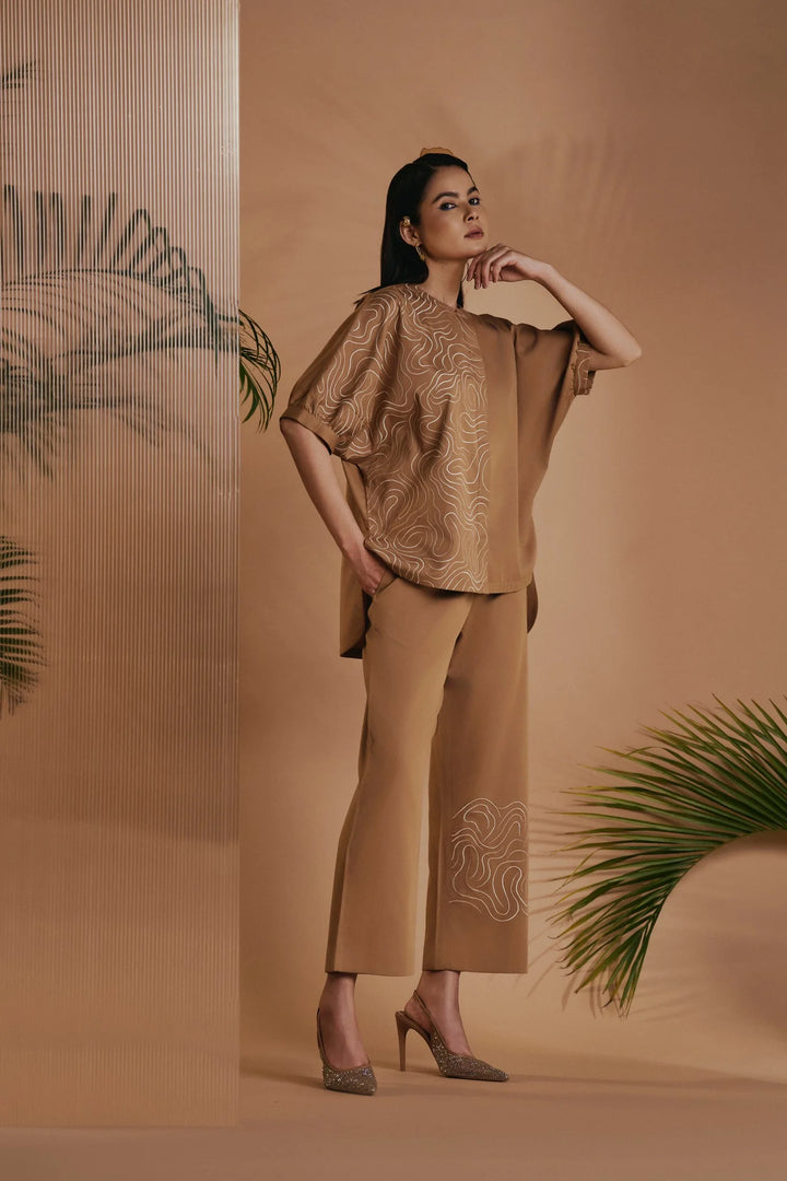 Origani Brown Mirage Co-ord Set