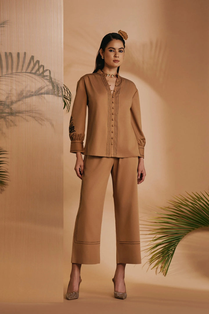 Origani Brown Lilly Shirt