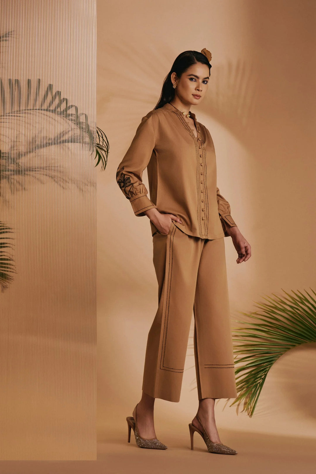 Origani Brown Lilly Shirt