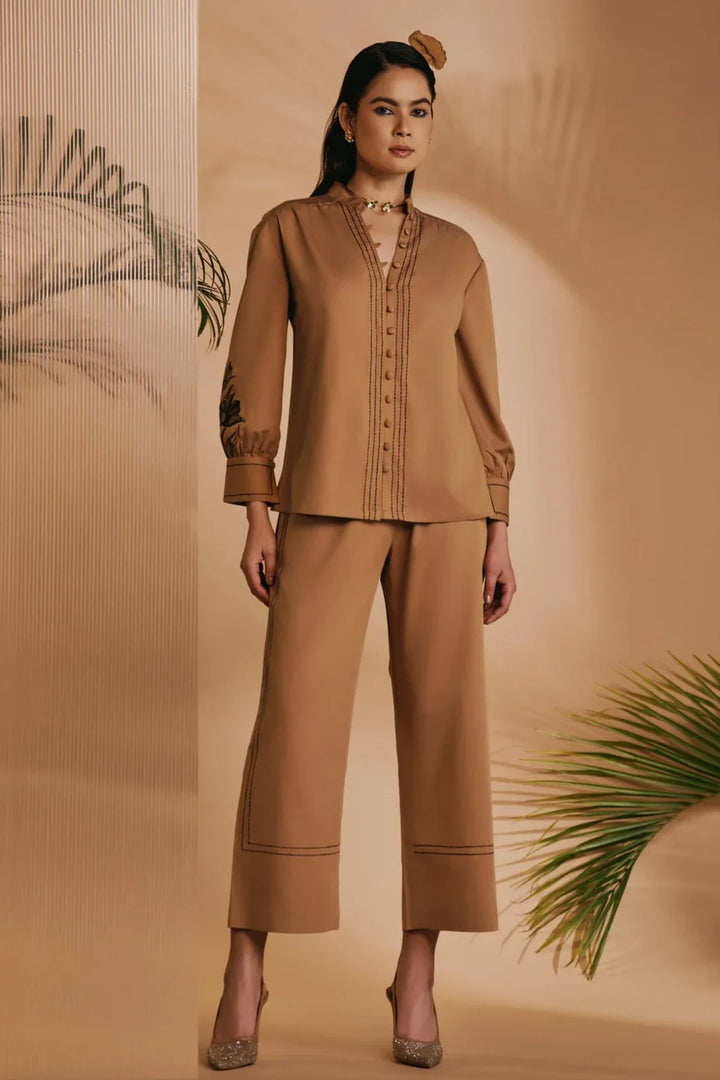 Origani Brown Lilly Shirt