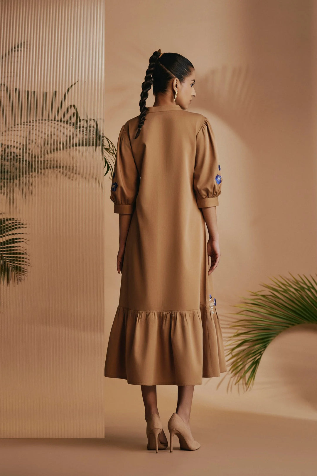 Origani Brown Savanna Midi Dress