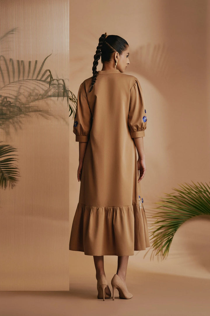 Origani Brown Savanna Midi Dress