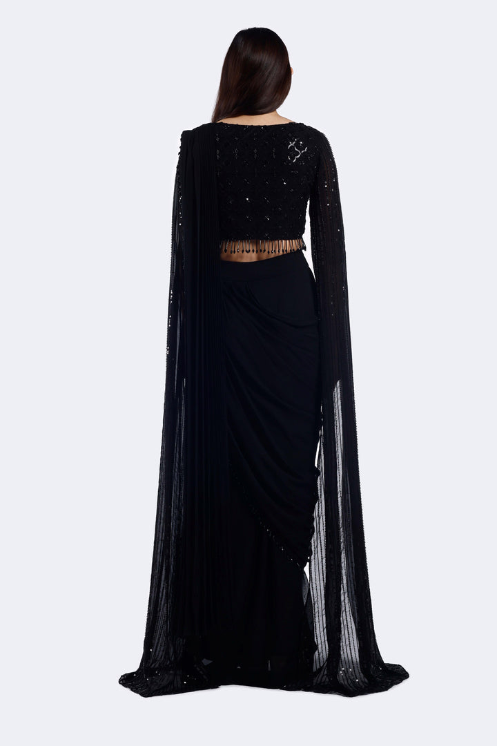 Black Swan Drape saree