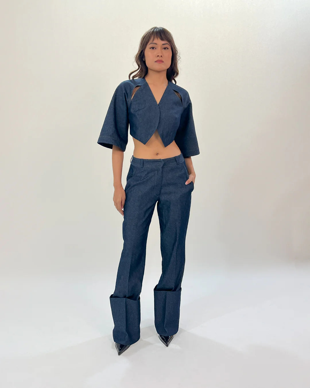 Folded hem pant