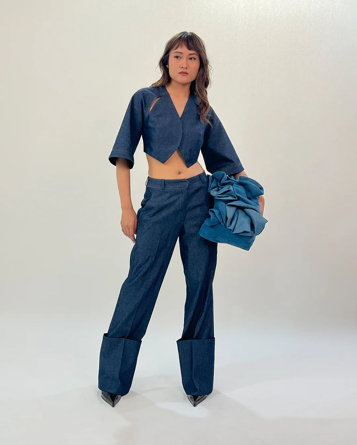 Folded hem pant