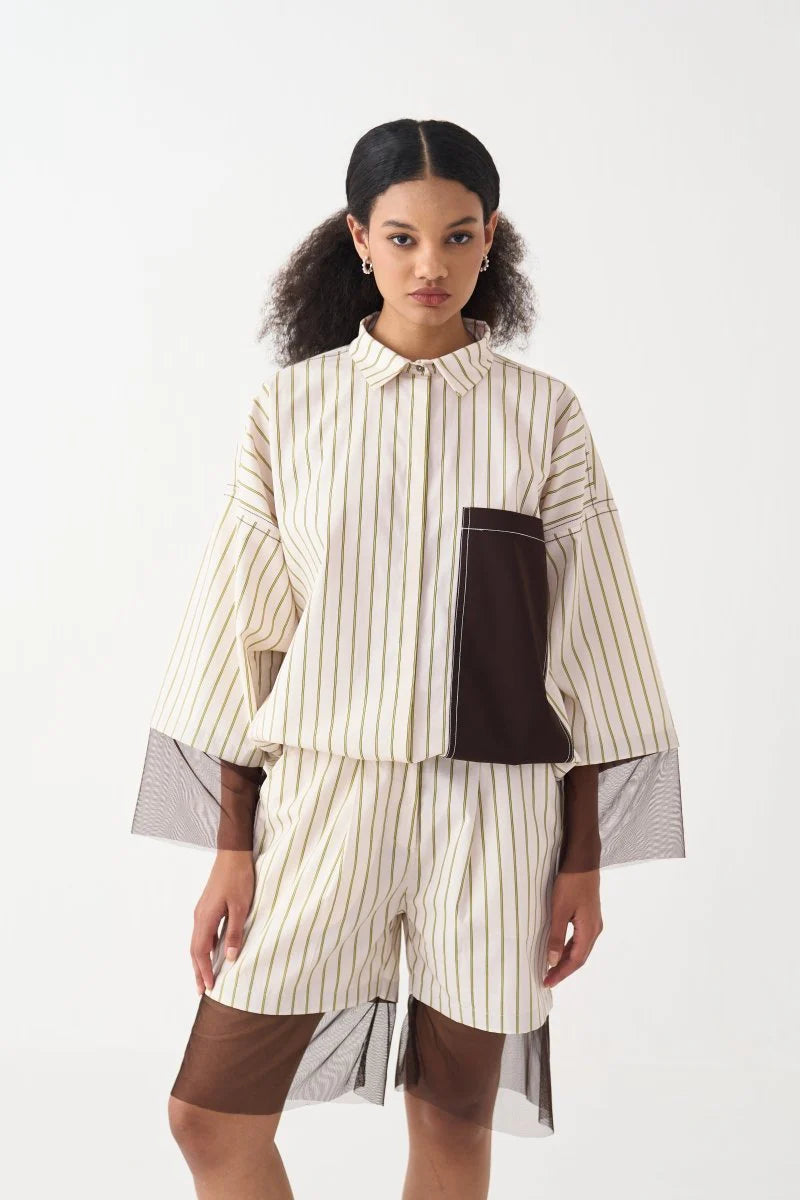 Contrast Detail Shirt Co-ord (Set of 2)