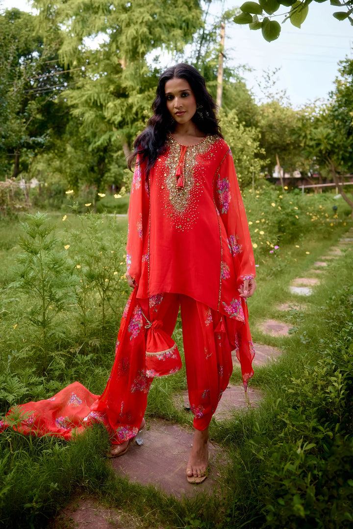 Dilruba Coral Kurta