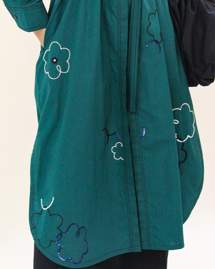 Ditsy embroidered fence shirt