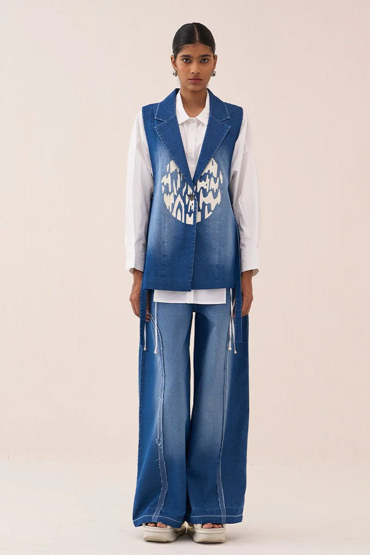 Denim Circle Waistcoat Co-Ord (Set Of 3)