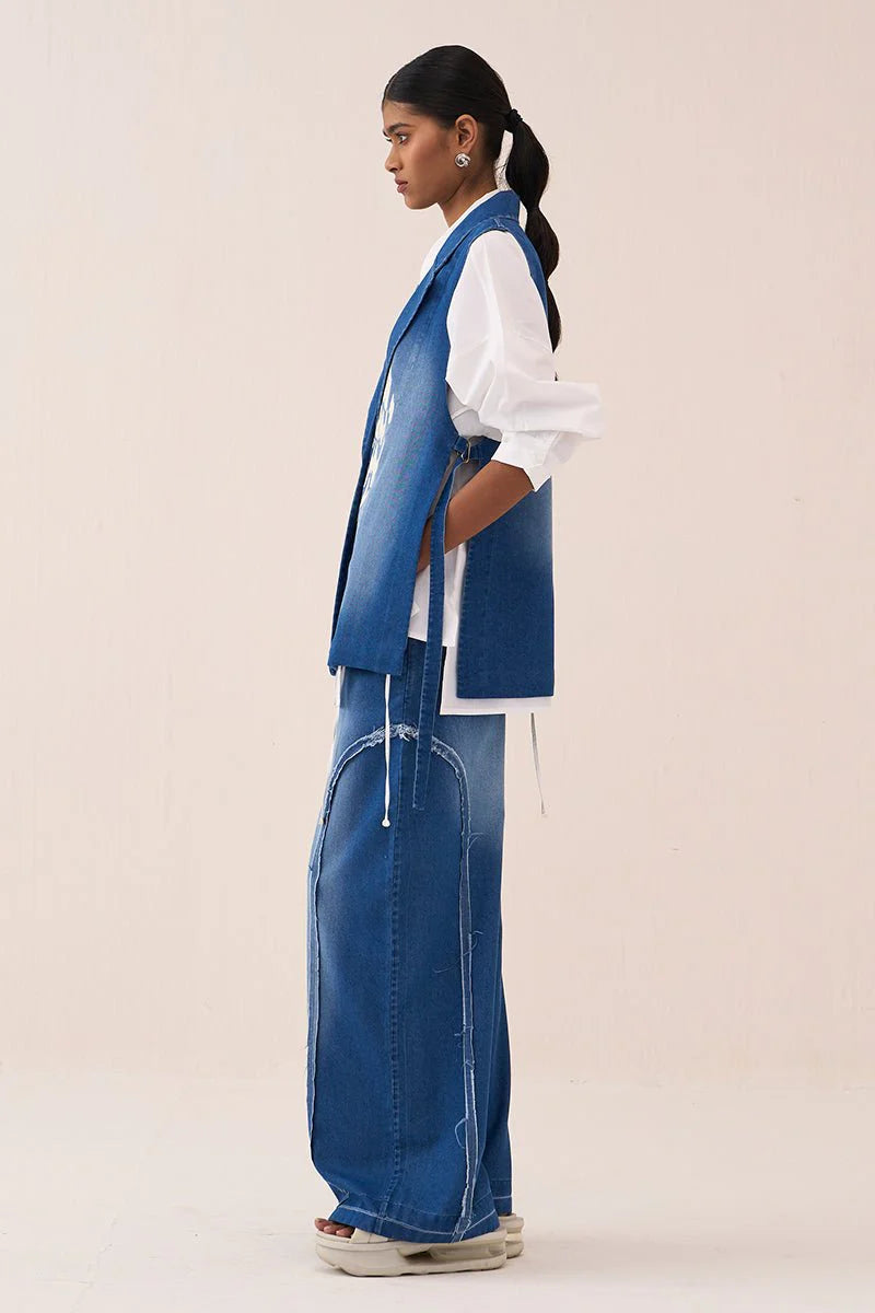 Denim Circle Waistcoat Co-Ord (Set Of 3)