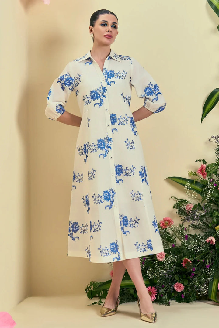 Origani Off White Diora Midi Dress