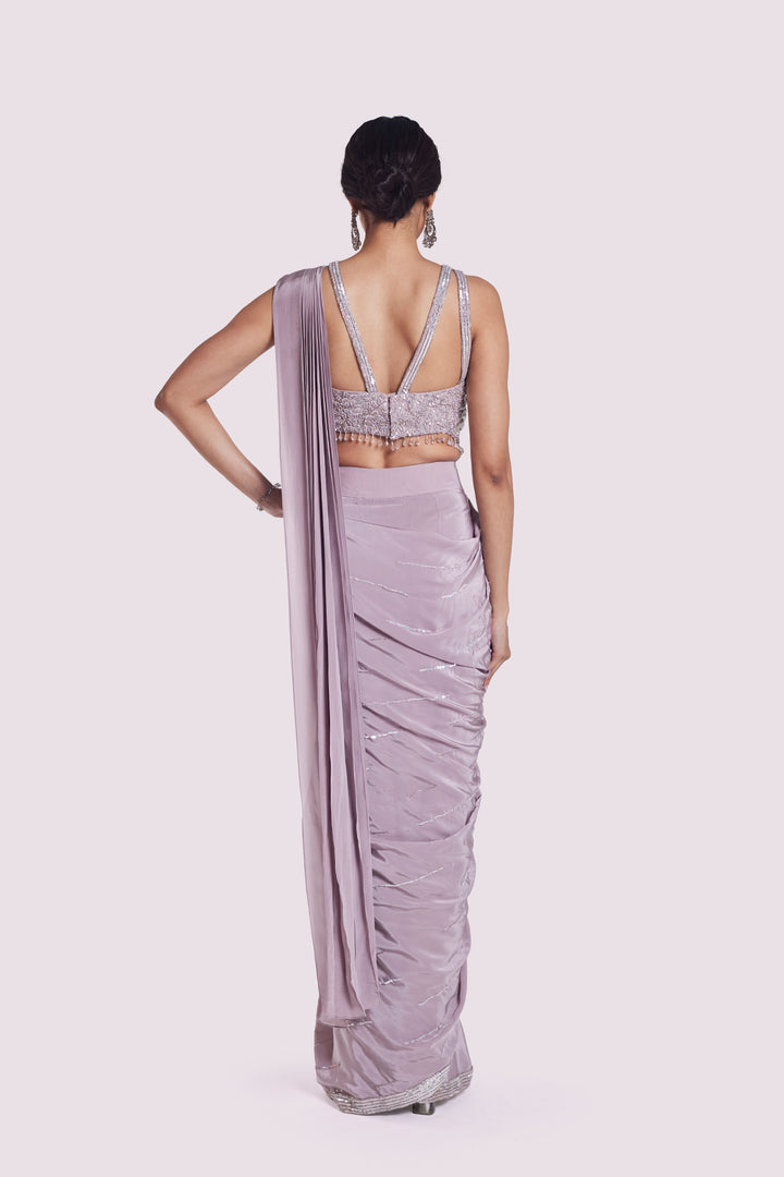 Cornflower dusty onion Drape saree