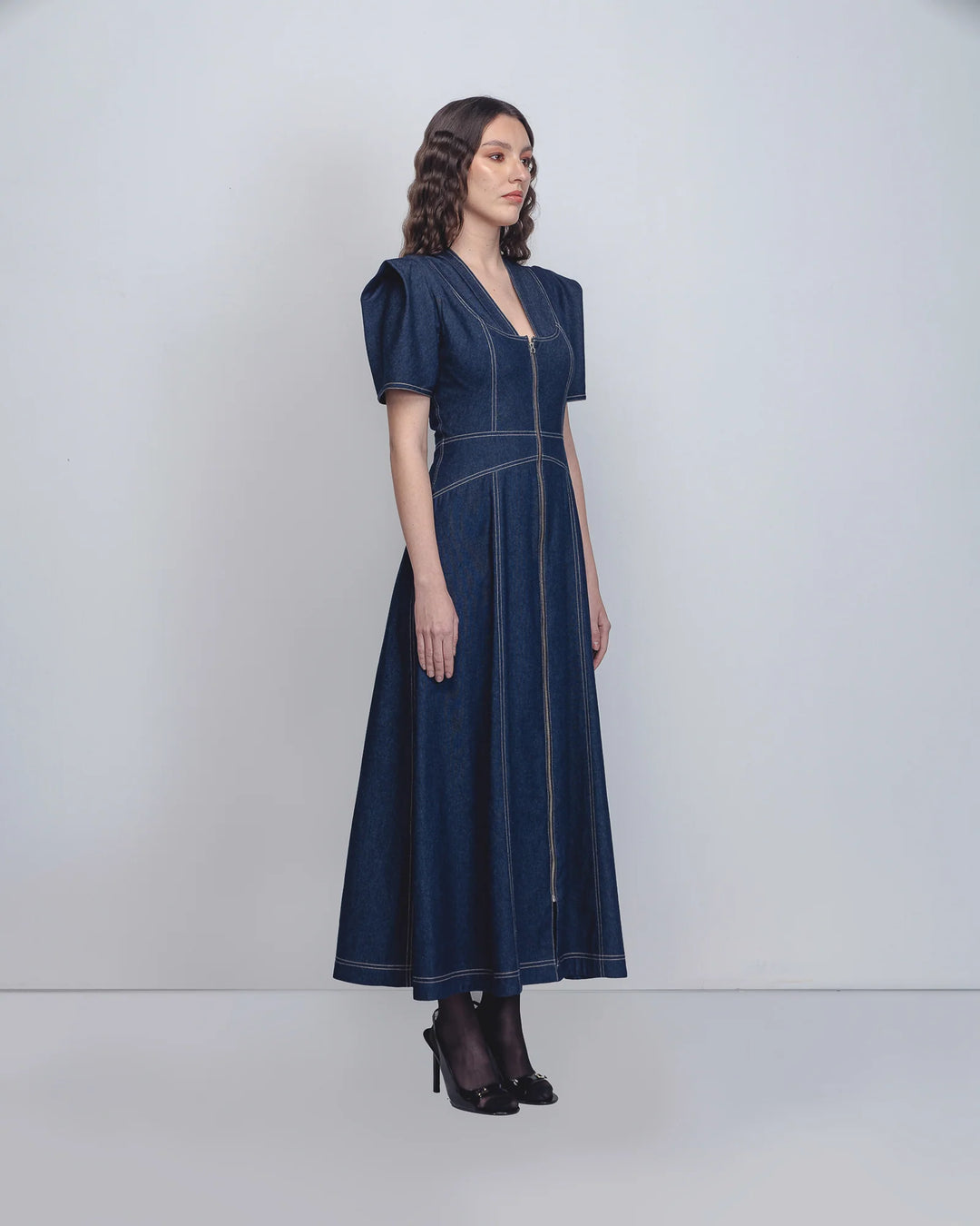 Denim Panelled Dress