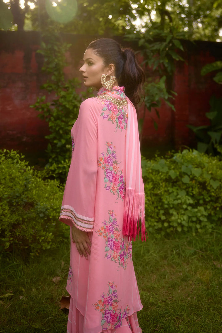 Dilkush Pink Kurta Sharara Set