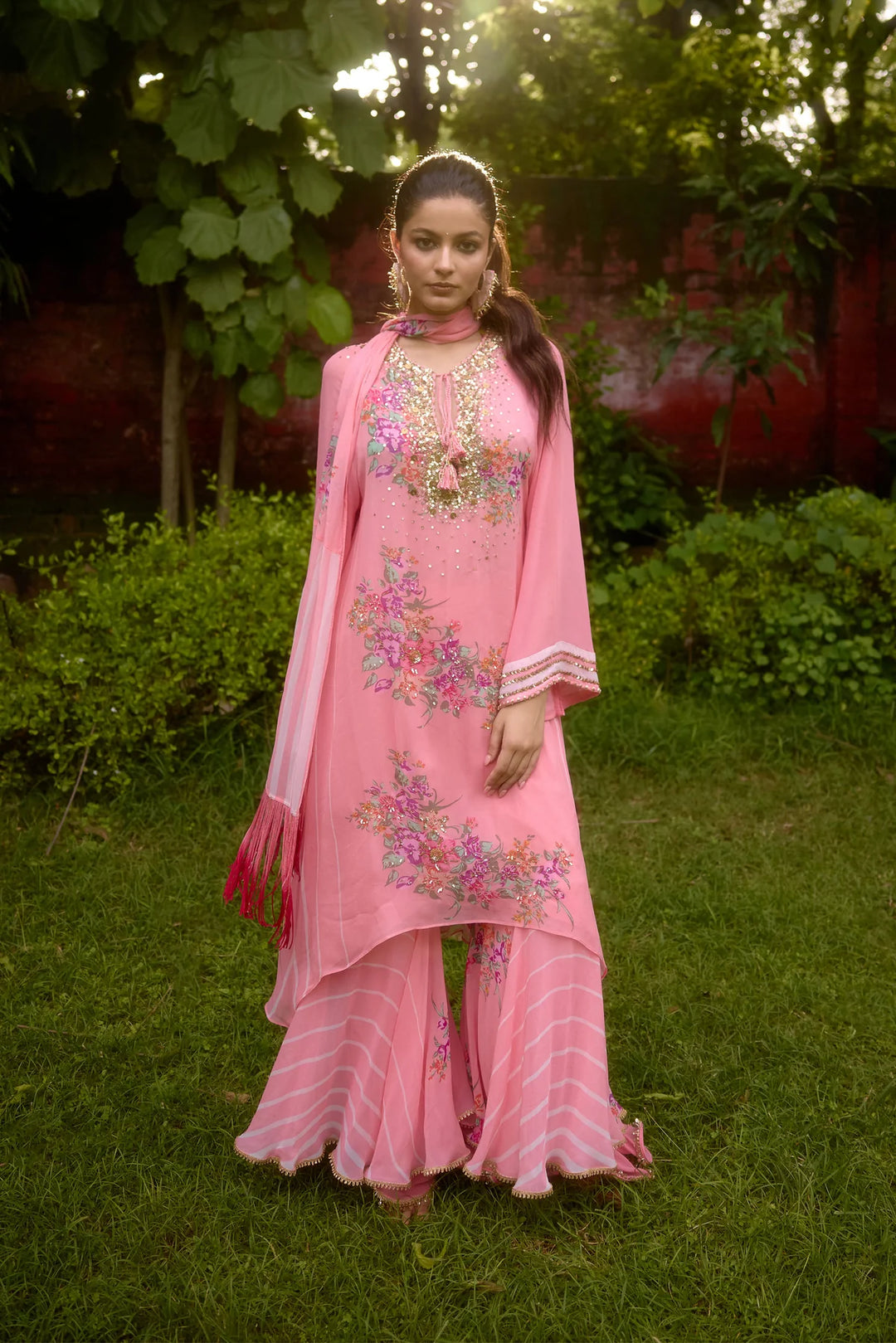 Dilkush Pink Kurta Sharara Set