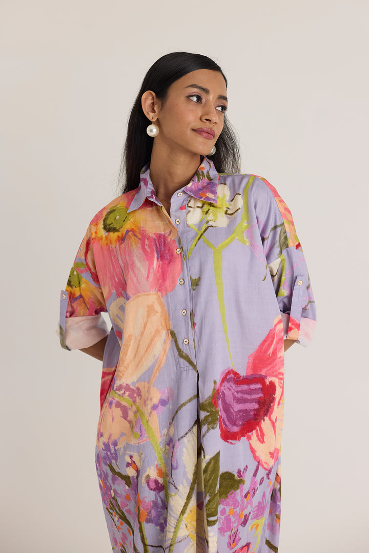 Dolly Purple Shirt Dress