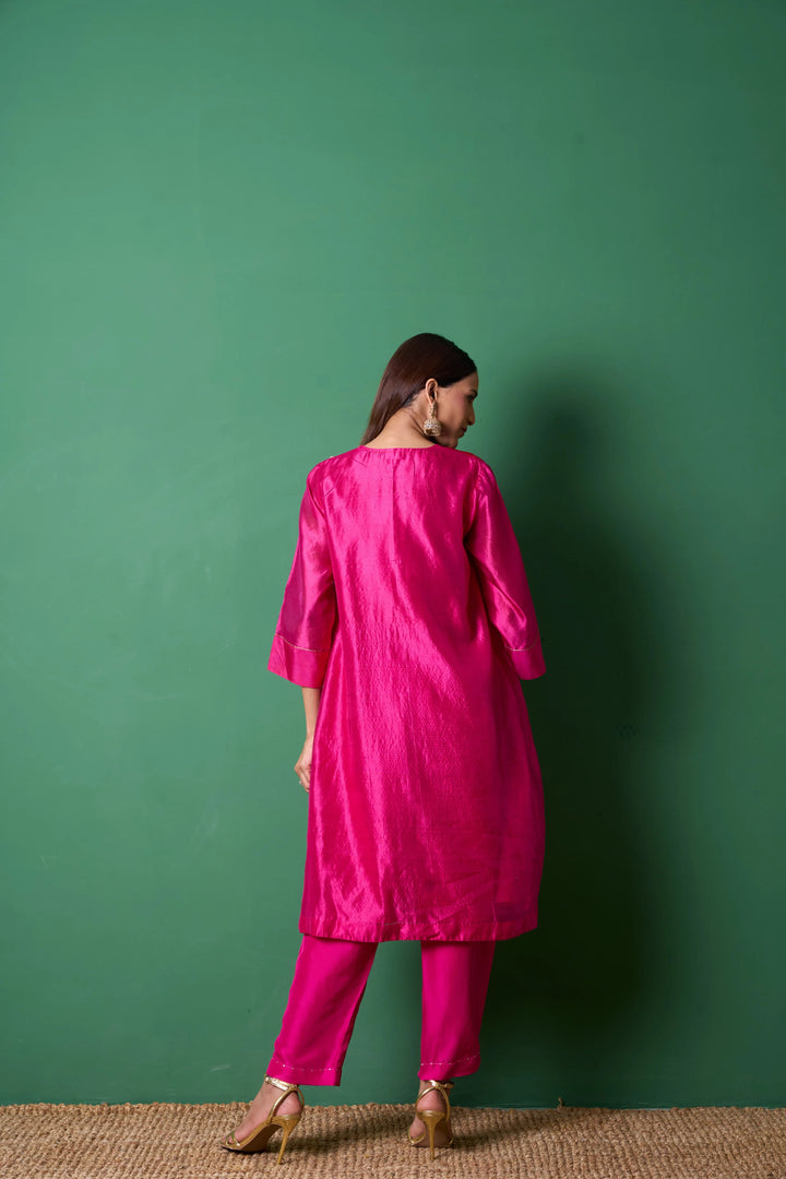 Delight Red Kurta (Set of 3)