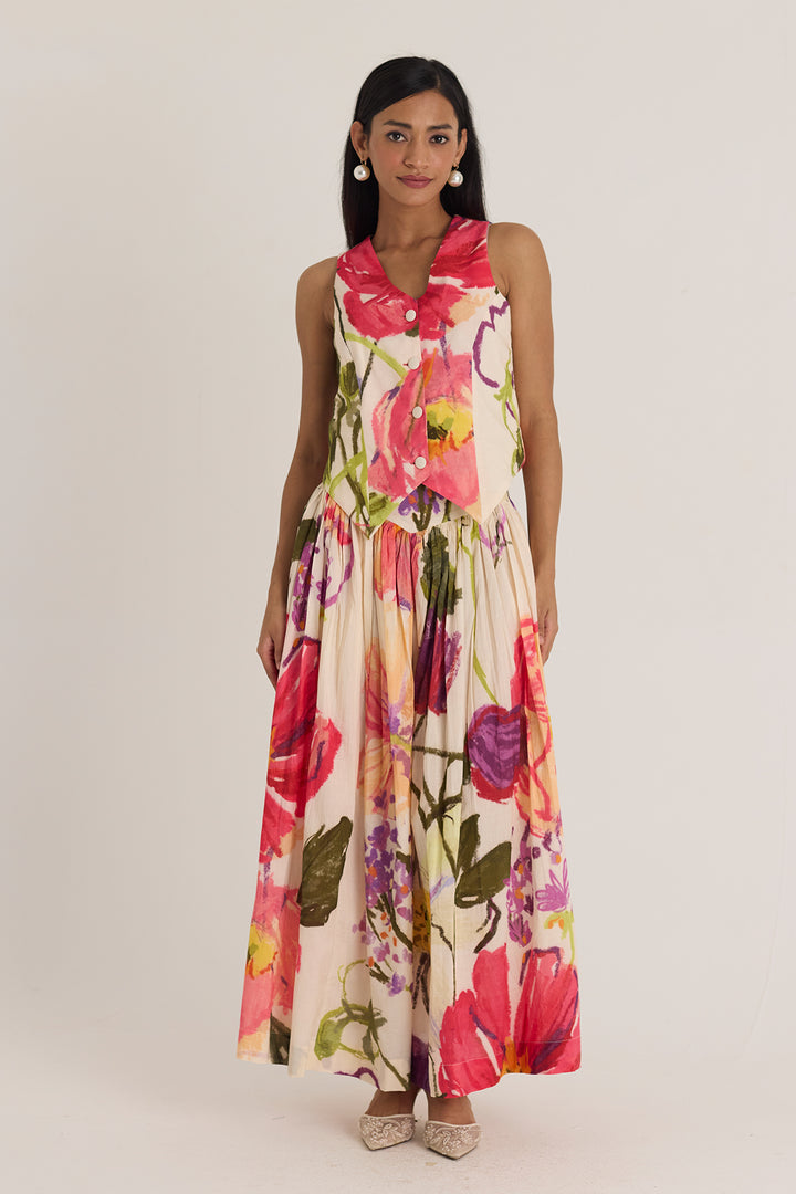 Dolly White Waistcoat & Skirt Set