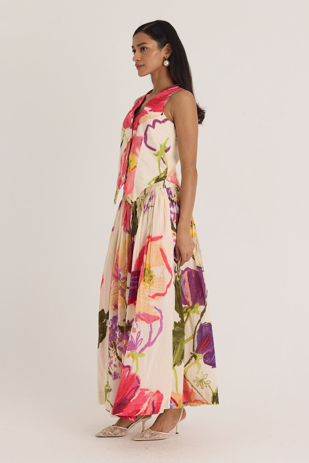 Dolly White Waistcoat & Skirt Set