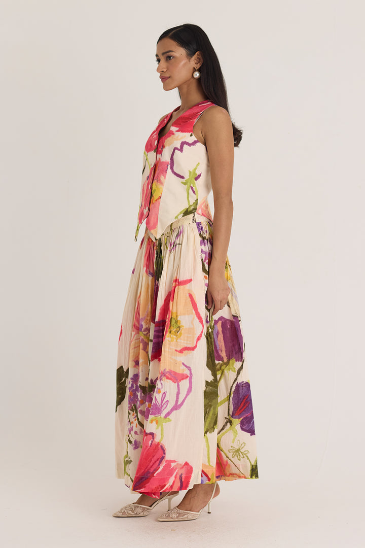Dolly White Waistcoat & Skirt Set