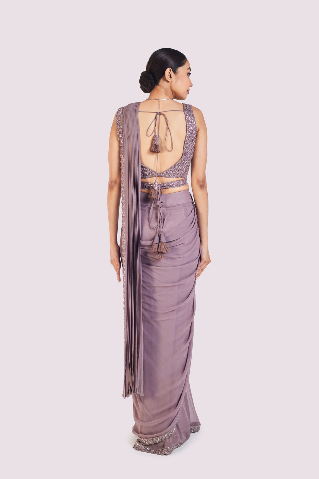 Embellished Bustier Drape saree