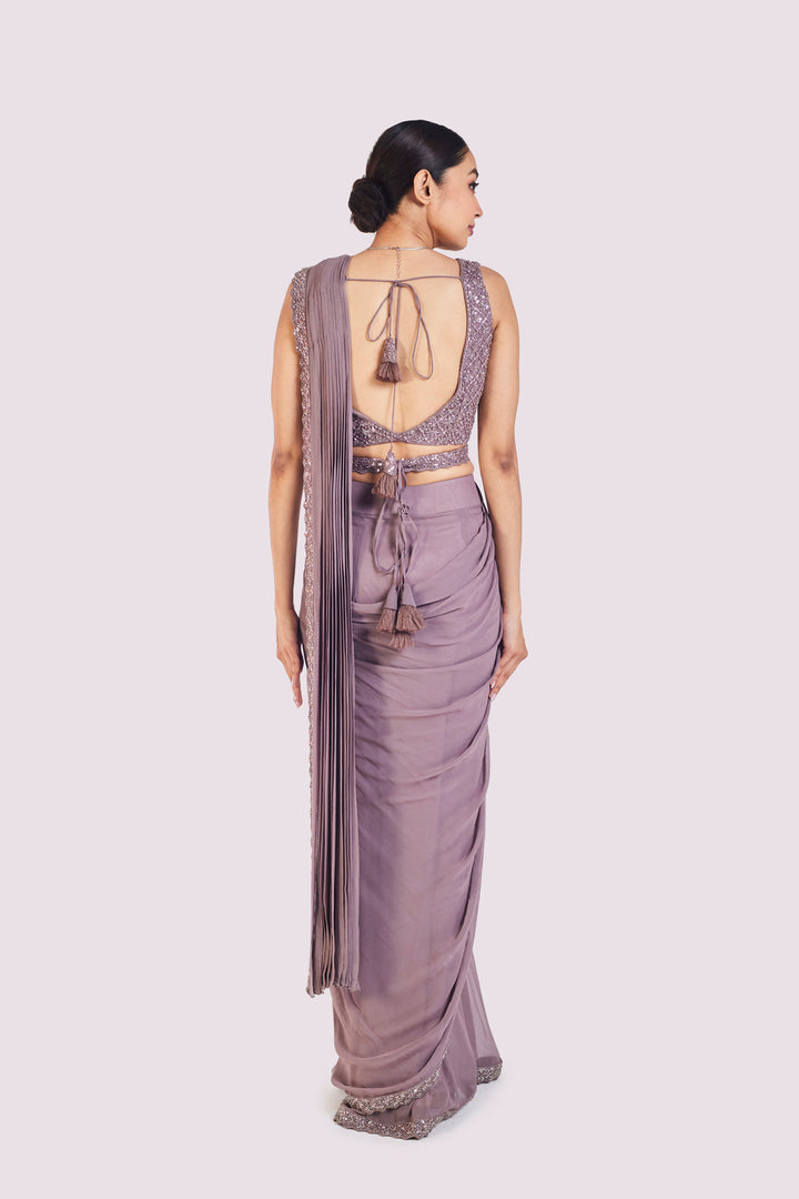 Embellished Bustier Drape saree