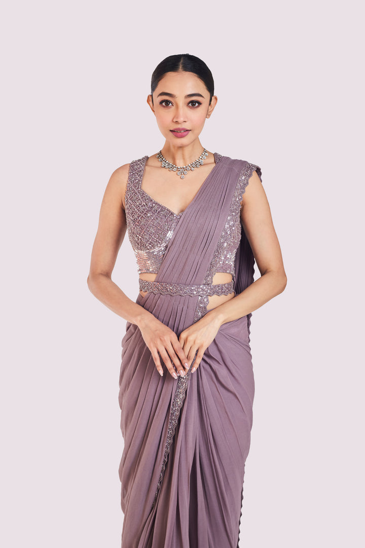 Embellished Bustier Drape saree