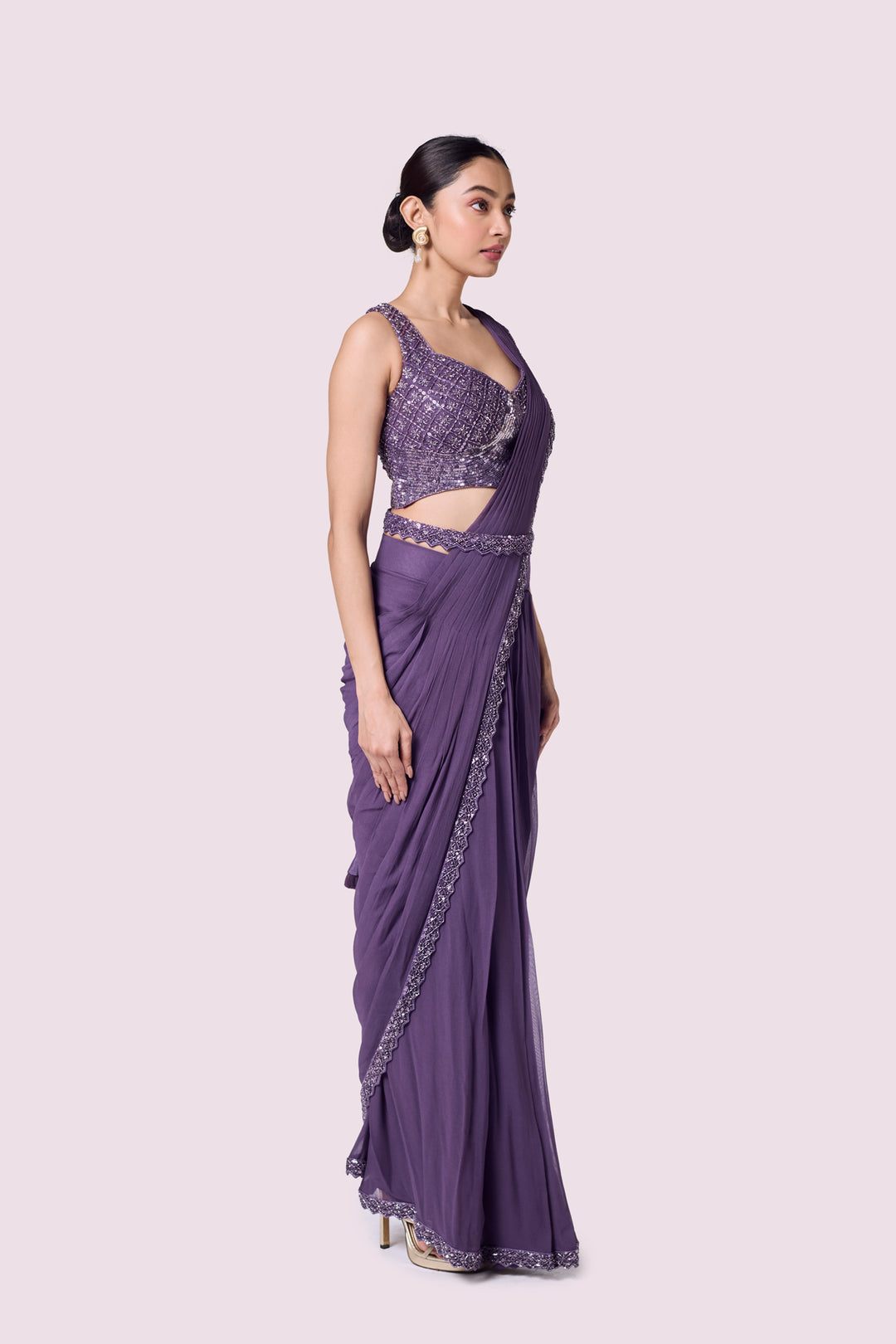 Embellished Bustier Drape Saree