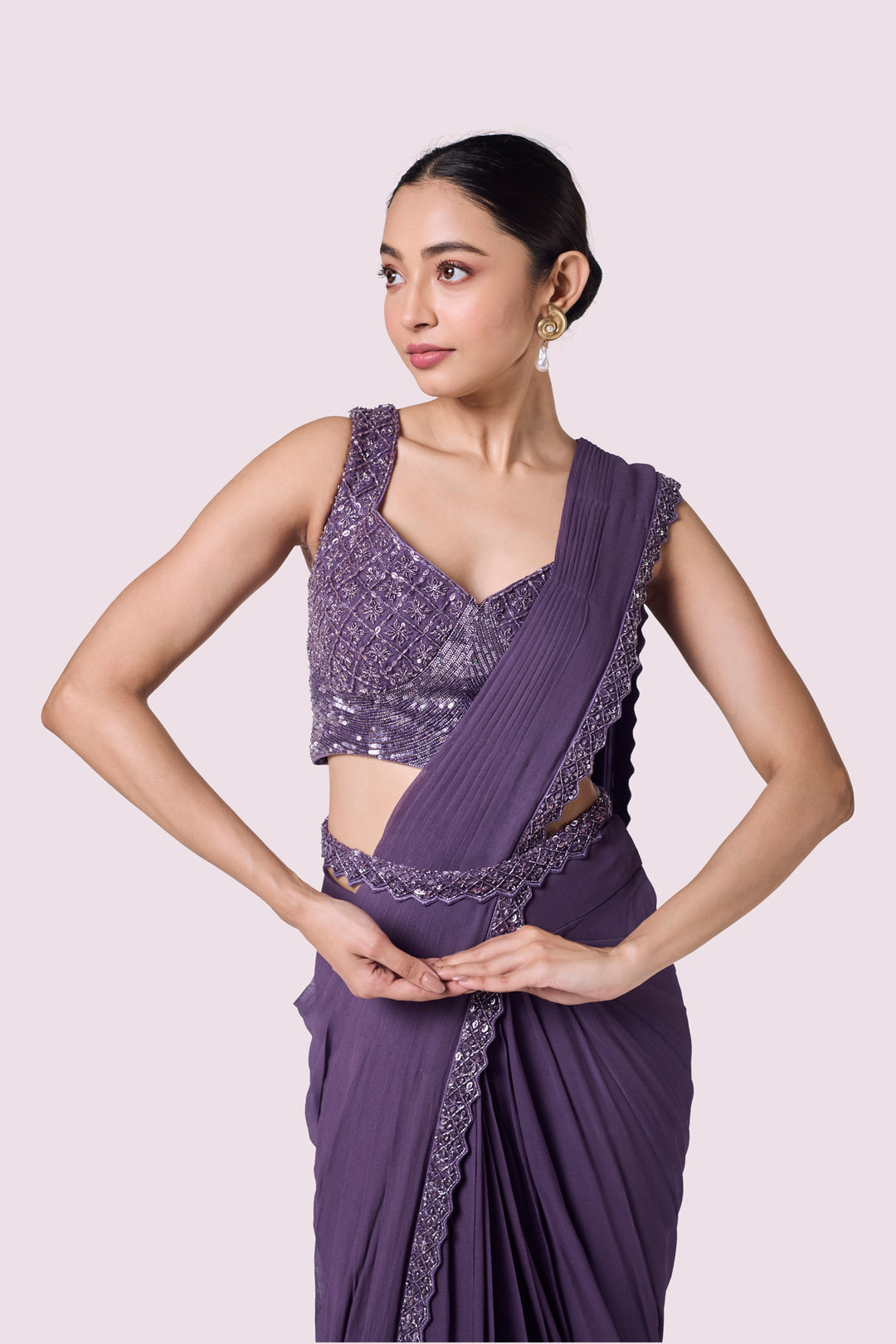 Embellished Bustier Drape Saree