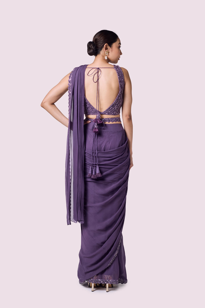 Embellished Bustier Drape Saree