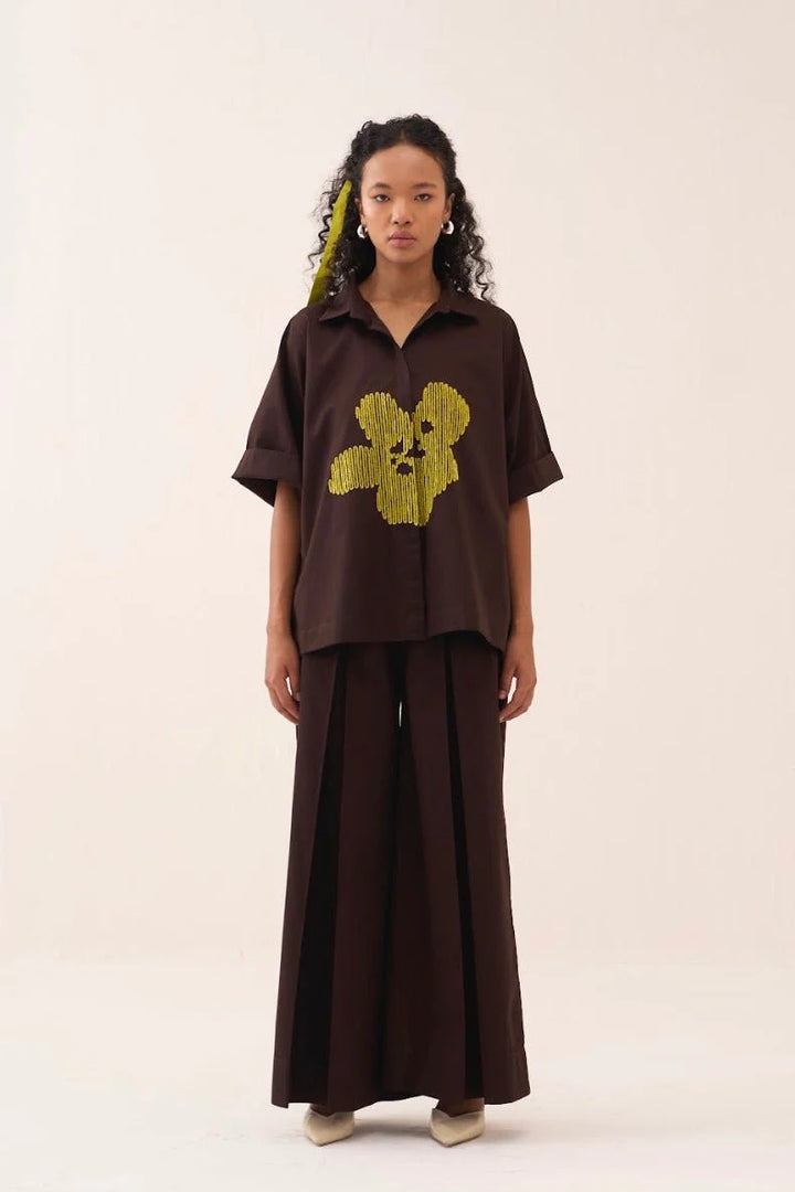 Emb. Floral Shirt Co-ord (Set Of 2)