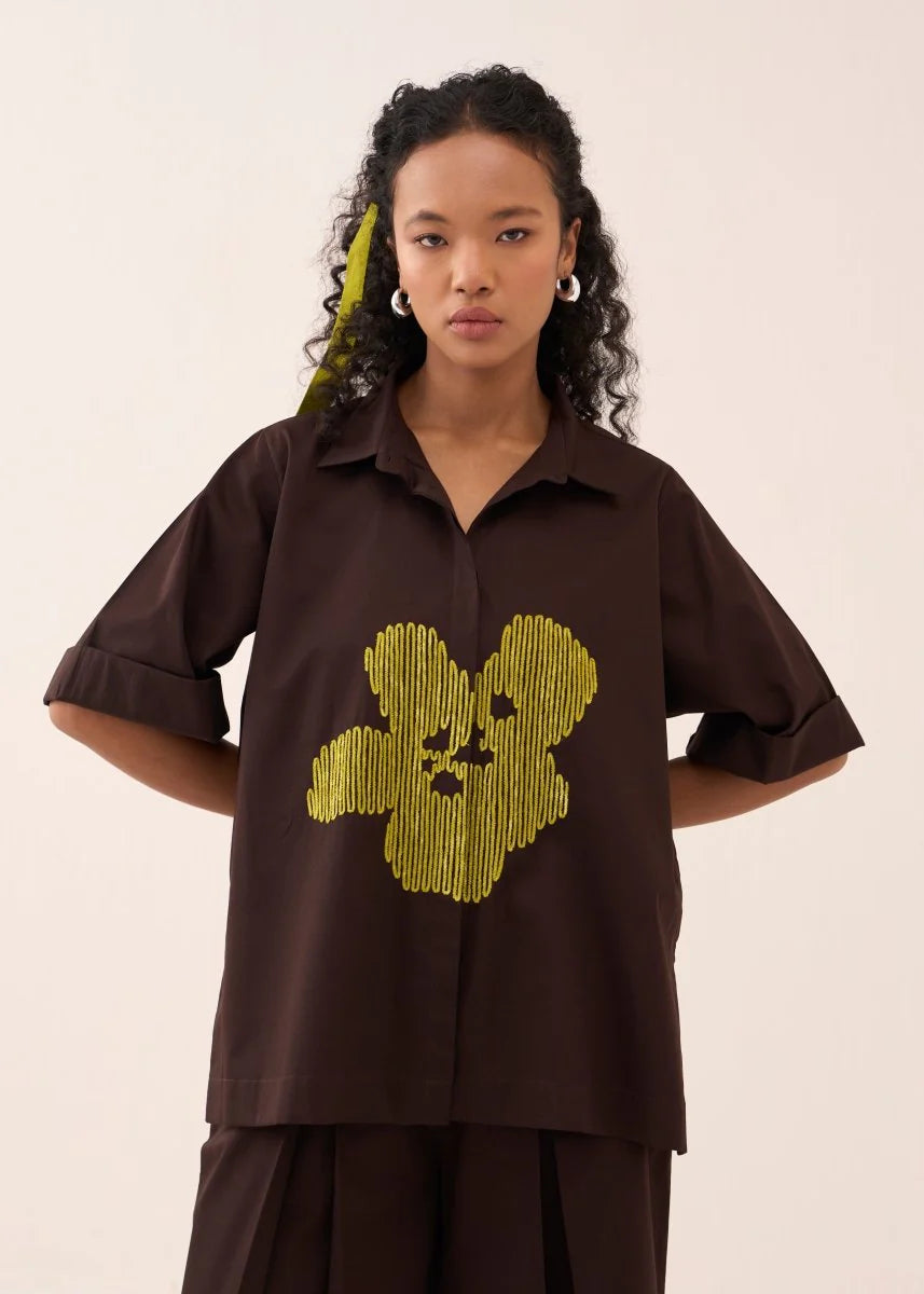 Emb. Floral Shirt Co-ord (Set Of 2)