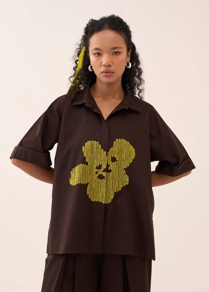 Emb. Floral Shirt Co-ord (Set Of 2)
