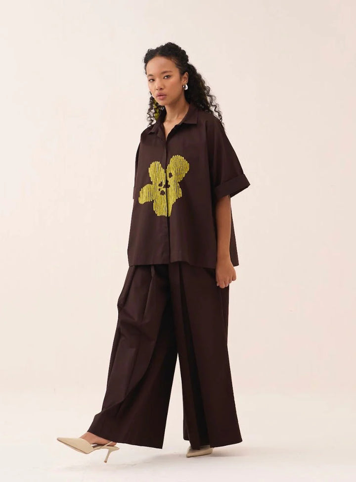 Emb. Floral Shirt Co-ord (Set Of 2)