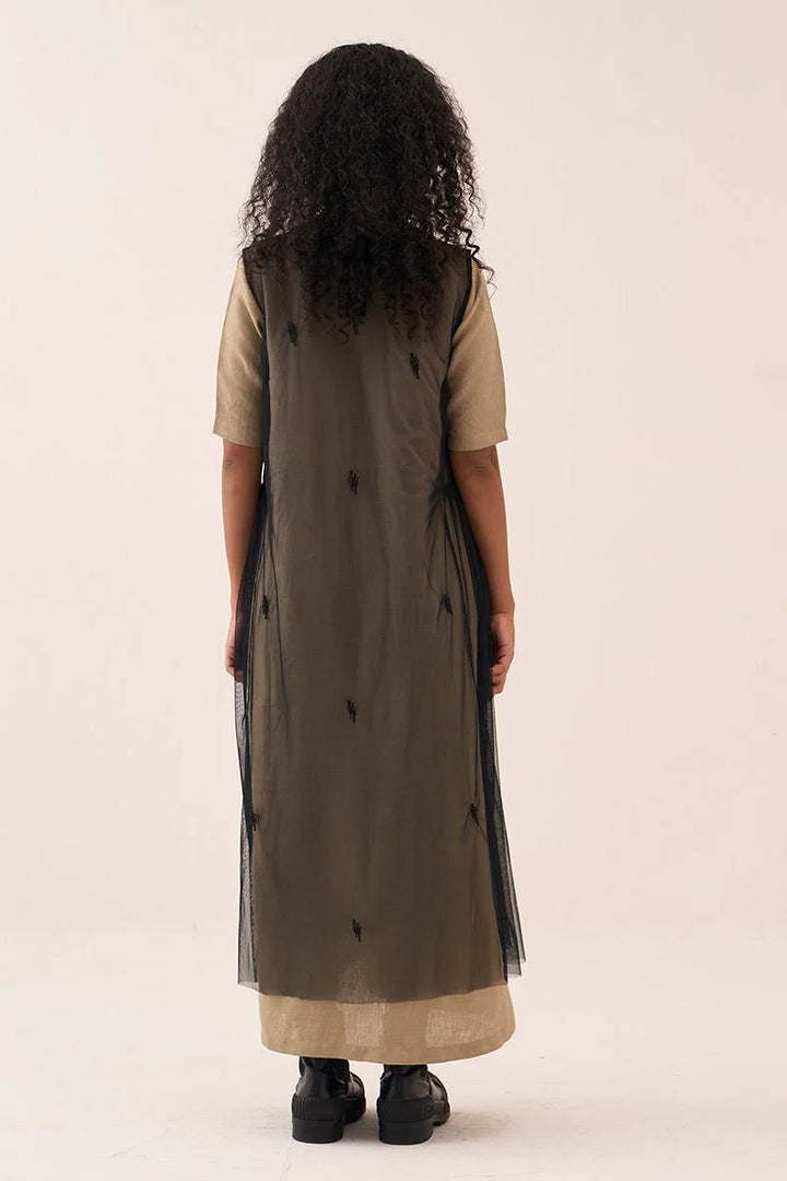 Emb. Side Gather Dress