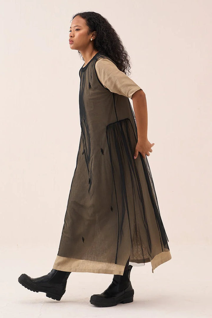 Emb. Side Gather Dress