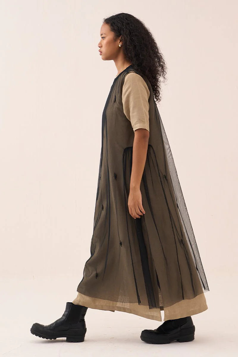 Emb. Side Gather Dress